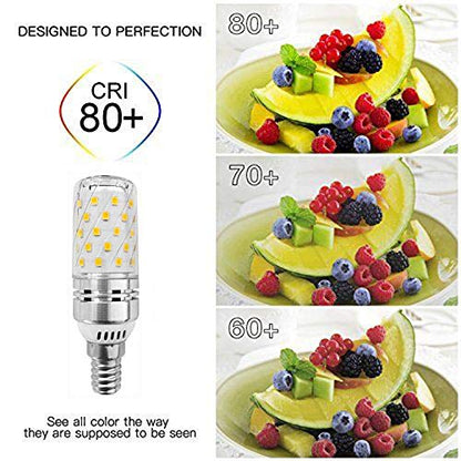 E14 12W LED Candle Light Bulbs, AC85-265V,E14 Base,3000K Warm White,120w Halogen Light Equivalent Candelabra LED Bulbs for Chandelier Home Lighting,Pack of 4 - size: 4 Count (Pack of 1)