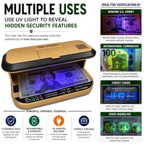 Drimark Cash Test Pro Multi-Function Counterfeit Detector Machine(1 Count)