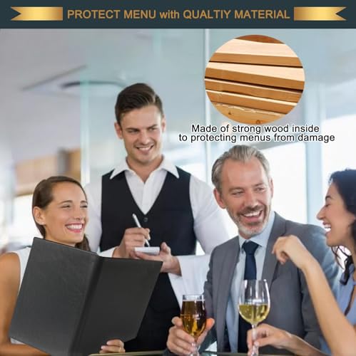 Restaurant Menu Covers Holders 8.5" X 14", 1 Pack, 2 View, Black - size: 8.5"x14"(2 views/ 1pack)