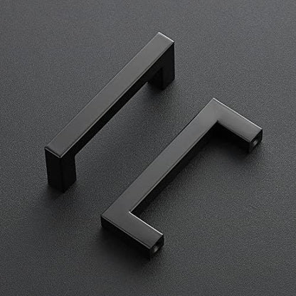 Ravinte Matte Black Cabinet Handles Square Pulls 3-1/2 Inch 10 Pack - size: 4 Inch (3-1/2 Inch Hole Center)
