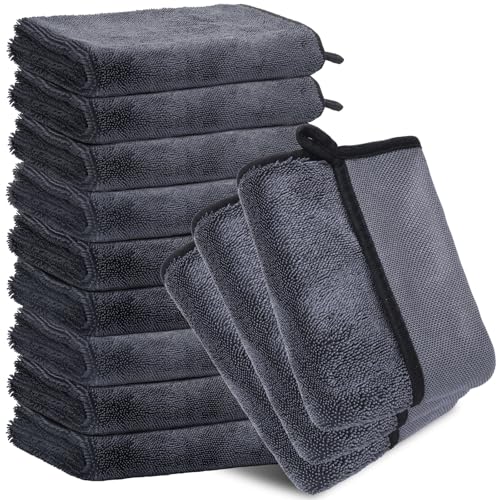 8 Pack Microfiber Car Towels, 36" x 24" Microfiber Cleaning Cloth, 600 GSM - color: Gray, size: 36x24in- 8 Pack