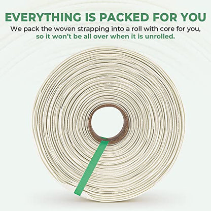 3/4" x 1640'(500m) Woven Cord Strapping Roll, 2500lbs