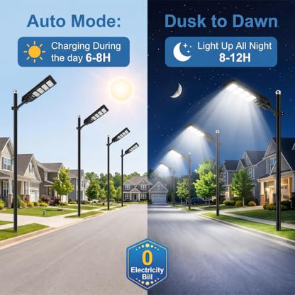 LANGY 2PACK Solar Street Lights Outdoor Lamp 200000 lumens with Remote Control,Dusk to Dawn Motion Sensor,IP66 Waterproof Solar Powered Outdoor Lamp for Parking Lots,Yard,Barn Basketball Court - size: 2PACK 200000LM