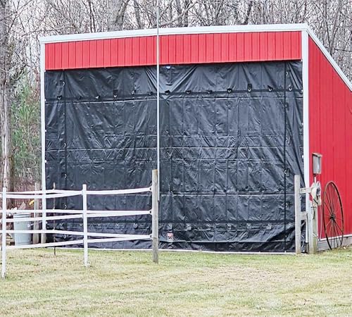 Mytee Products Flatbed Truck Tarps Steel Machinery Tarp 30' x 30' - Black - size: 30' x 30' (10' Drop)