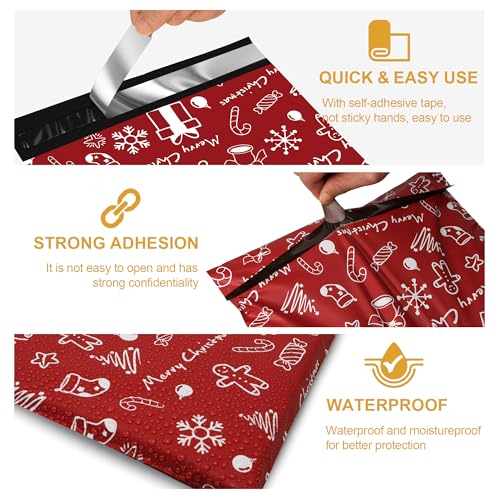 JinRuiKJ 6x9 Christmas Poly Mailers 100 Pack - color: Merry Christmas, size: 6x9'' - 100 Pack