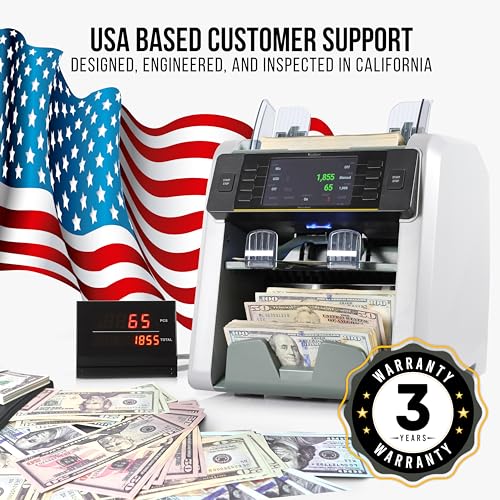 KOLIBRI Money Counter Machine I LCD Display I Bank Grade I Advanced 2CIS/UV/MG/IR/MT/DD/HLF/SN IRT Detection I Mixed Denomination I Multi-Currency I Reject Pocket I 3-Years Warranty I Signature - color: White/Gray (Signature)