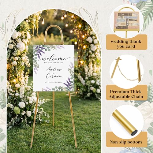 42"-63" Adjustable Gold Easel Stand for Wedding Sign Heavy Duty Metal Easel - color: Gold, size: 42"-63", style: Classic