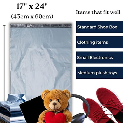 Large Poly Mailers | 17 x 24 | Poly Mailers Shipping Bags for Packaging - size: 17x24 - 5 Bags
