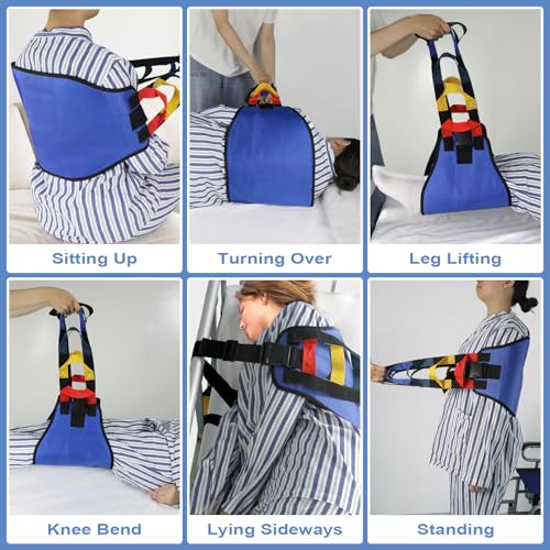 Transfer Sling, Transfer Belt for Elderly, Gait Belts for Seniors - color: Blue 1