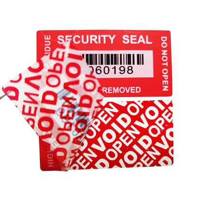 100pcs Tamper Proof Stickers Seals Labels (Matte Red, 1" X 2") - color: Matte Red 4, size: 1" X 2"