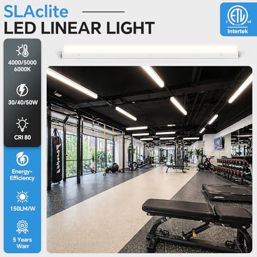 4ft LED Linear Light Fixture,50/40/30W for Office Garage Warehouse - color: Suspended Mount, size: 4FT-6P
