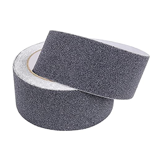 HAOT Anti Slip Traction Tape, 2" × 32.8 Feet Non Slip Safety Grip Tape 80 Grit Best Grip Friction Strong Abrasive Adhesive for Stairs, Indoor, Outdoor - Grey - color: Grey, size: 2" Width x 396" Long