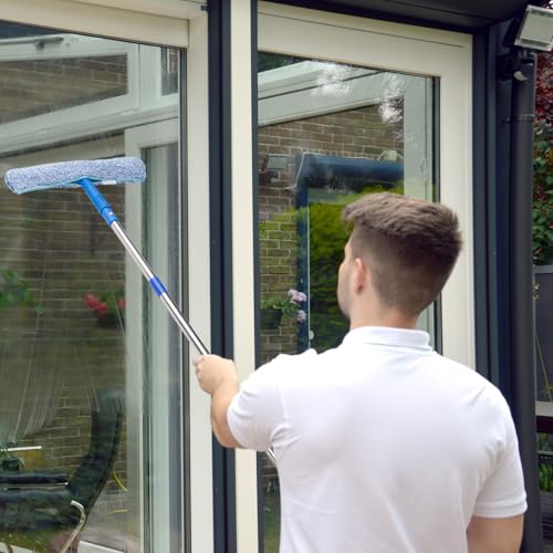 Window Cleaning Kit for Home and Commercial Use, 6 Ft Long Handle - color: Blue