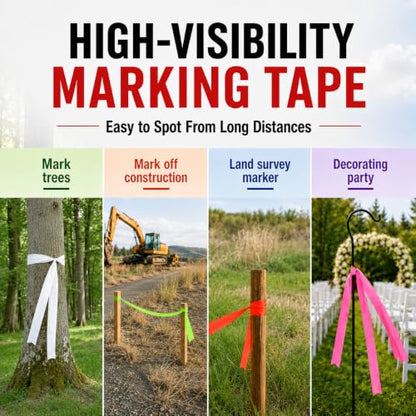 GEYYANG 6 Pack Green Flagging Tape, 1-3/16in x 100ft, 3.35 Mil Thick - color: Green, size: 1.18in X 98ft
