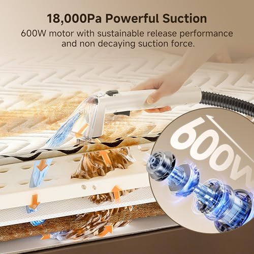 Uwant 18Kpa Upholstery Cleaner Machine with Pet Pro Cleaner&Tools Set of 1 - color: White-Cappuccino