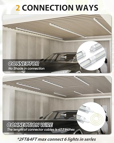 4FT 4 Pack LED Shop Lights, 50W 6000LM 6000K Workbench Tube Light - size: 6000LM-4Pack