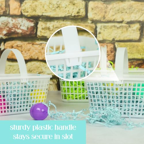 12 Pack – Small Plastic Basket with Handle for Produce Display, Harvesting Fruits and Vegetables, Party Décor, or Organization