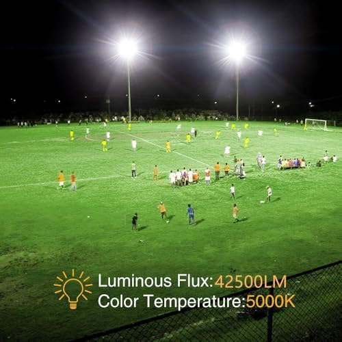 XYCN 3 pack 300W LED Flood Light,Super Bright Daylight (2000W Equivalent)42,500LM 5000K IP66 Waterproof Security Outdoor LED Arena Lights Commercial Lighting Floodlight for Backyard|Court|Stadium|Yard - color: 300W 3pack led flood light