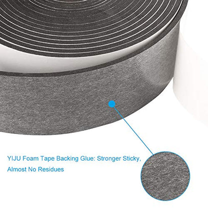 High Density Foam Tape,2 Inch Wide x 1/8 Inch Thick Door Insulation Tape,Adhesive Weather Stripping for Doors Window,Foam Seal Proofing Tape,16 Feet Long - size: 2"W x 1/8"T x 16FT