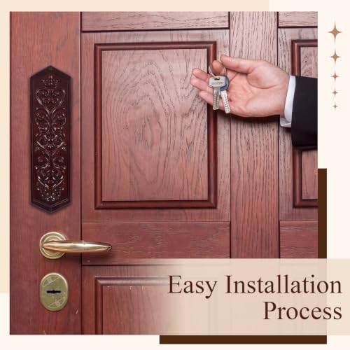 Junkin 2 Pcs Door Push Plates, Rubberwood Door Decoration, 10.24" x 2.91"