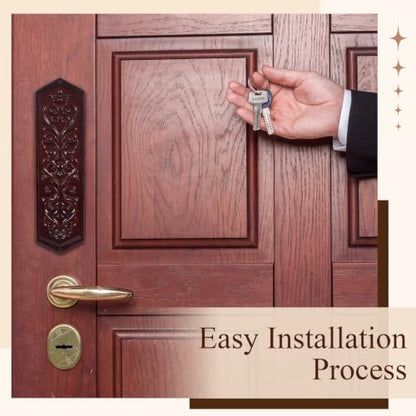 Junkin 2 Pcs Door Push Plates, Rubberwood Door Decoration, 10.24" x 2.91"