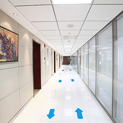 EVQ Blue Arrow Floor Sticker Tape 3 x 6 Inch Directional Vinyl 200 PCS - color: Blue, size: 3"×6"