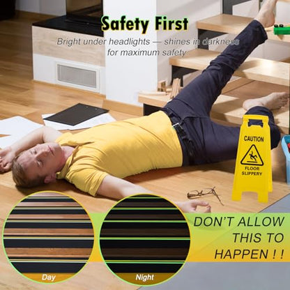 S&X Anti Slip Tape 6in x 60ft Grip Tape for Stairs, Reflective/Glow - color: Reflective/Glow-in-the-Dark, size: 6" X 60'