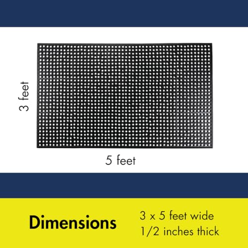 NoTrax Drain Lite™ 3' x 5' Ultra Lightweight Restaurant Rubber Floor Mat - size: 3' x 5'