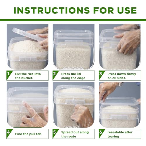 DEMORA 68oz Food Grade Square Plastic Bucket with Lid, Clear Airtight Storage Container, Reusable Pail for Kitchen Food Water Ice Cream Household Use 6Pcs (3 White+3 Transparent) - color: Transparent +White