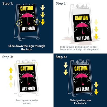 Caution Wet Floor Umbrella Folding Floor Sign, 24x36 Inches, Portable A Frame, Made in USA by My Sign Center - size: 24x36 Plastic