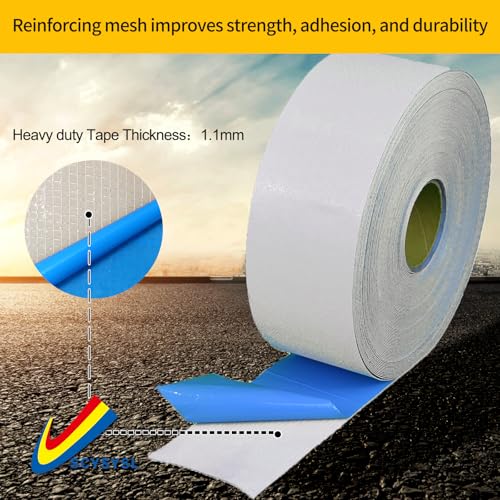 Reflective Pavement Marking Tape, Slip-Resistant & Durable. Heavy-Duty Rubber Base for Outdoors. Ideal for Driveways, Walkways & Parking Areas (White, 6 Inch X 148 Feet) - color: White, size: 6 Inch X 148 Feet