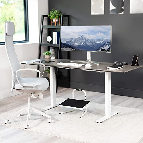 VIVO White Ergonomic Height Adjustable Foot Rest Platform, STAND-FT01W - color: White