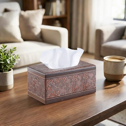 Retro Tissue Box Cover Rectangle,Aesthetic Facial Tissue Cube Box Holder - color: A Retro-embroidery