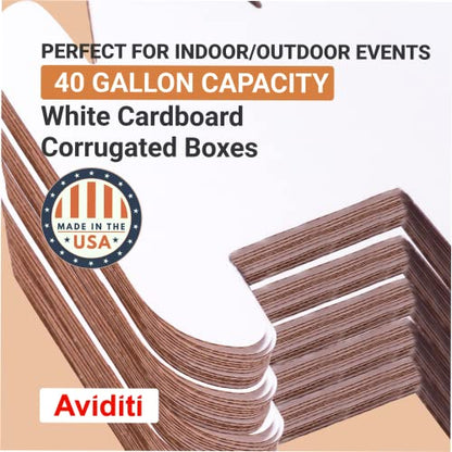 Box USA 40 Gallon 18" L x 18" W x 30" H 10-Pack Cardboard Trash Cans and Recycling Bins, Reusable or Disposable Pop Up Garbage Boxes for Parties, Outdoor Events, Heavy Duty, Recycle - size: 40 Gallon 10-Pk, style: Recycle