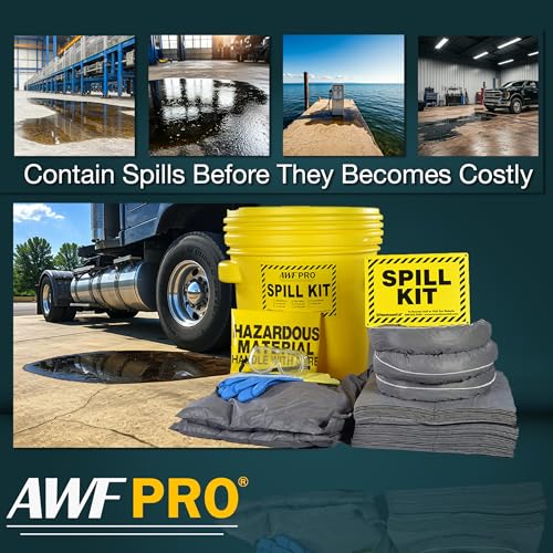 AWF PRO 20 Gallon Universal Spill Kit, 59 Pieces - size: Universal Spill Kit