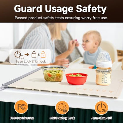 Electric Food Warming Mat with Dual-Zone Temp Control, Rollable Silicone