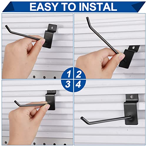 Moxweyeni 50 Packs Slatwall Hooks 4 Inch 6 Inch, Black - color: Black
