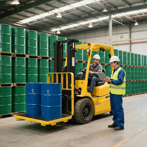 2 Drum Modular Spill Containment Pallet | 2000LBS Capacity | Leakproof Stackable Industrial Tray | 48"x24"x4"