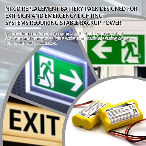 (5-Pack) 2.4V 800mAh Ni-Cd BP2-A Battery for Dual-Lite Exit Lights