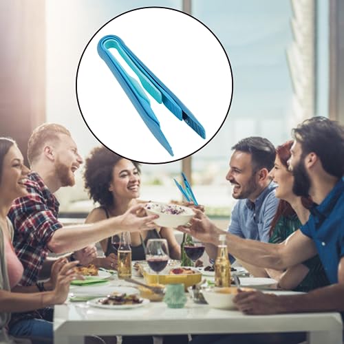 3 Sizes Toaster Tongs, Blue Multifunctional Bread Clip Anti Slip Food Clamps Heat Resistant Kitchen Baking Tools Space Saving Modern Utensils Gifts for Toaster Salad BBQ Vegetable Home Restaurant - color: Blue