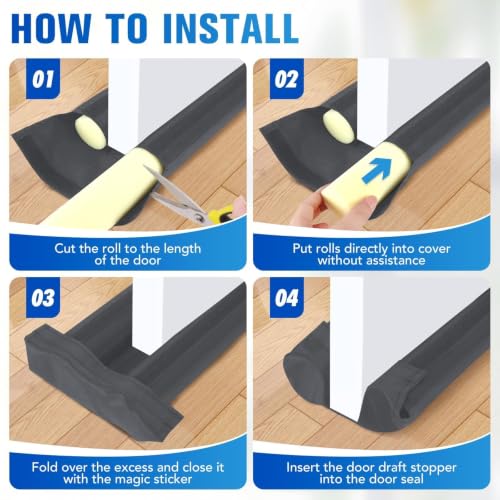 Under Door Draft Stopper, Covers Gap Up to 2.36",36 Inch, Gray - color: Gray, size: 36 Inch