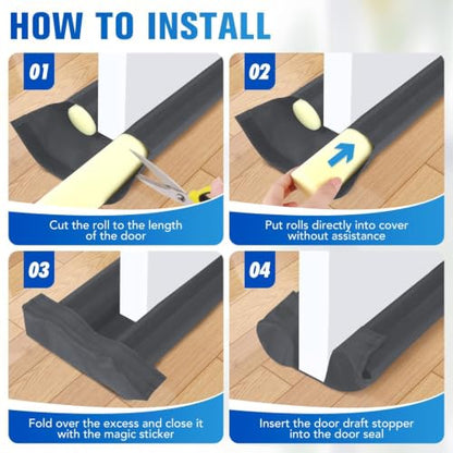 Under Door Draft Stopper, Covers Gap Up to 2.36",36 Inch, Gray - color: Gray, size: 36 Inch