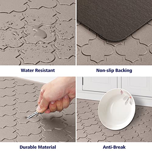 WISELIFE Kitchen Mat, Cushioned Anti Fatigue Floor Mat, 17.3"x28" Khaki - color: Khaki, size: 1'5" x 2'4" (Rectangular)