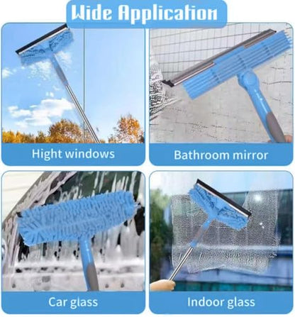 2-in-1 Window Cleaner Tool, 68'' Squeegee for Window Cleaning - color: Blue