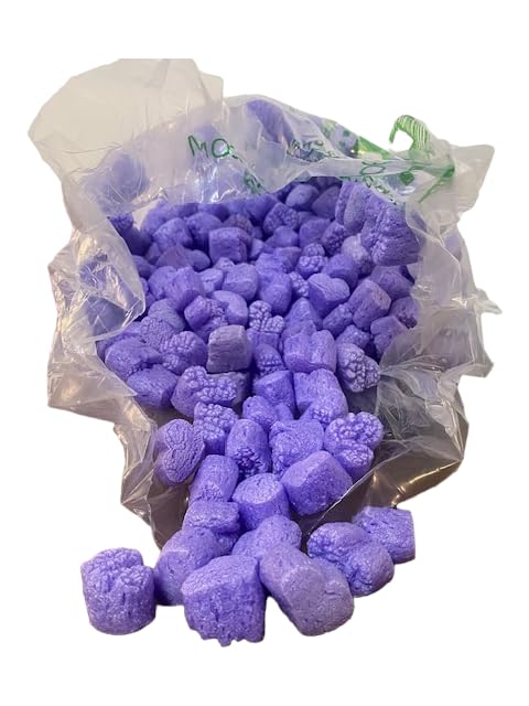 Bubblefast! Brand FunPak Plant Based Biodegradable Packing Peanuts, 1.5 cu ft Bag, Compostable (Purple Hearts) - color: Purple Hearts