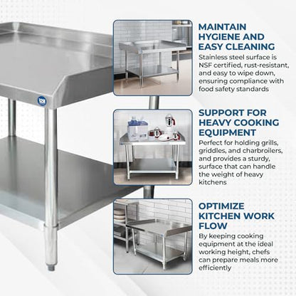 24" x 30" Stainless Steel Equipment Stand, 24" Tall - size: 24"x30"