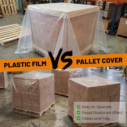 Fuyoooo 20 Pcs 48 x 60 x 48 Inch Clear Pallet Covers - size: 48 x 60 x 48 Inch