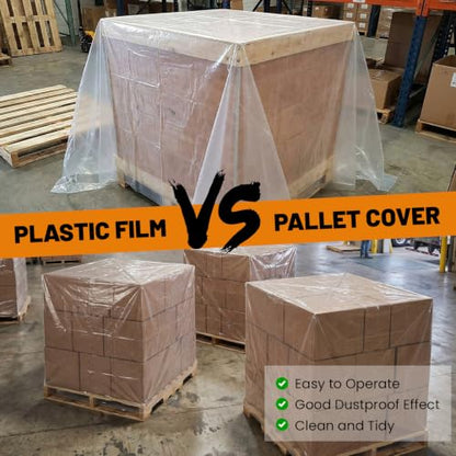 Fuyoooo 20 Pcs 48 x 60 x 48 Inch Clear Pallet Covers - size: 48 x 60 x 48 Inch