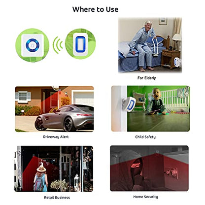 Caregiver Pager Wireless Motion Sensor Alert Room Bed Alarm and Fall Prevention for Elderly Dementia Patients (2 Receiver+3 Monitor Motion) - size: 2 Receiver+3 Monitor Motion