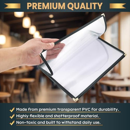 Menu Covers 8.5 x 11 Inch, 4 Pack (3 Page 6 View) - size: 3 Page 6 View